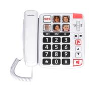 SWISSVOICE - Xtra 1110 - Corded Telephone - Large Keys - 6 Memory Keys With Photo - Extra Loud Ringtones - Illuminated Ringer Indicator - Audio Boost - Hearing Aid Compatible - White
