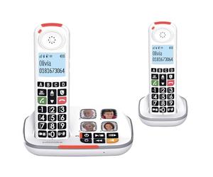 SWISSVOICE - Xtra 2355 Duo - DECT - Cordless Telephone - Large Keys - Answering Machine - Audio Boost - Loud Ringtones - Hearing Aids Compatible - Call Block- 2 Handsets - White