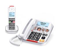 SWISSVOICE - Xtra 3355 Combo - DECT - Corded Telephone Cordless Handset - Large Keys Answering Machine - Audio Boost - Loud Ringtones - Hearing Aid Compatible - Call Block - White