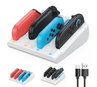 [Switch 1/2 Compatible] FASTSNAIL 8-in-1 Charging Dock for Nintendo Switch2 & Switch/OLED for Joy-Con2, Dual-Direction Magnetic Fast Controller Charger Station Stand for Switch2 Joypad Accessories