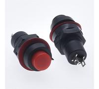 Switch 10PCS Mini Small Round Button DS-211 DS-213 Push 10mm Momentary/Self Locing Miniature 1A 250V(DS-211 Red-Momentary)