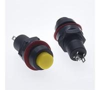 Switch 10PCS Mini Small Round Button DS-211 DS-213 Push Button Switch 10mm Momentary/Self Locing Round Button Switch Miniature 1A 250V -(DS-211 yellow-Momentary)