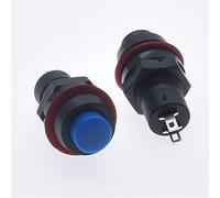 Switch 10PCS Mini Small Round Button DS-211 DS-213 Push Button Switch 10mm Momentary/Self Locing Round Button Switch Miniature 1A 250V -(DS-211 blue-Self Locking)