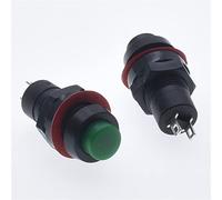 Switch 10PCS Mini Small Round Button DS-211 DS-213 Push Button Switch 10mm Momentary/Self Locing Round Button Switch Miniature 1A 250V -(DS-211 green-Momentary)