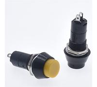 Switch 10pcs PBS-11A PBS-11B 12mm Self-locing Self-Recovery Plastic Push Button Switch Momentary 3A 250V AC 2PIN 6Color PB-305A Switch -(PBS-11 yellow,Self Locking)