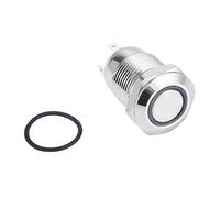 Switch 1pc 12V Silver 4 Pin Waterproof Push Button Portable Led Light Metal Momentary Switches 12mm Hole 21.3x14mm