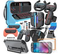 Switch 2 Accessories Bundle for Nintendo Switch 2 2025, MENEEA Bundle Kits:Carrying Case, Switch 2 Charger Dock,Grips for JoyCon,Steering Wheels,Protective Cover