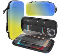 Switch 2 Carry Case Compatible with Nintendo Switch 2 Console,Large Capacity Switch 2 Case, Portable Hard Travel Bag for Switch 2 Console & Accessories, 30 Game Card Slots (Blue Yellow Gradient)