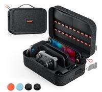 Switch 2 Carrying Case for Nintendo Switch 2(2025), with 4Pcs Thumb Grips, Odorless Felt Ultra Hard Military Grade Protection All In One Storage Case for Switch 2 Accessories Pro Controller Black