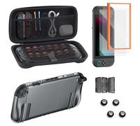 Switch 2 Case Accessories Bundle for Nintendo, 12-in-1: Dockable Travel Carrying Case, Two Glass Screen Protector, Thumb Grip for Joycon Controller Console Protective Cover Shell 2025 Switch2 Game Kit