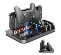 Switch 2 Charging Station, JoyCon Charger Dock with Game Card Holder - All-in-One Organizer for 4 JoyCons & 1 Pro Controller, Fast Charging, Smart Protection, for Nintendo Switch 2 Accessories