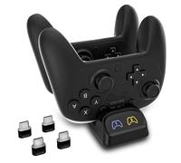 Switch 2 Controller Charger Dock - Fast Dual Charging Station with Type-C Adapter & LED Indicator - Compatible with Nintendo Switch Pro, PS5, Xbox Series X/S Wireless Controllers