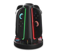 Switch 2 Controller Charging Dock, Fast USB-C Charging Station for Up to 4 Controllers, Space-Saving Magnetic Design with 360° LED Indicators & Smart Alerts