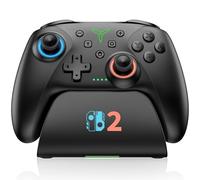 Switch 2 Controller für Switch/OLED/Lite,RGB Lichteffekte Programmierung Pro Controller Wireless mit Ladestation und Turbo, Bluetooth Gamepad mit Hall Joystick Trigger Kein Drift und Dead Zones