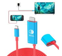 Switch 2 Dock Station HDMI Cable Adapter, 4K@60Hz 18Gbps PD 100W 6.7FT USB C 3.2 to HDMI 2.0 Converter Cord, Mini Portable Travel TV Connector Compatible with Nintendo Switch 2 / OLED / 2017 - Blue