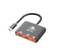 Switch 2 Dock TV Adaptor, Portable HDMI Docking Station Replacement for Switch 2 Latest Version/OLED/2017, 4K 60Hz HDMI, USB 3.1, PD 100W Charging, Travel Hub for Steam Deck ROG Ally Legion Go