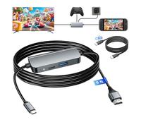 Switch 2 Dock, with HDMI 2.1 Cable, 4K@120Hz Portable USB C TV Docking Station for Nintendo Switch 2, PD 100W Aluminum Mini Travel Dock for s-witch 2, Steam Deck, ROG Ally
