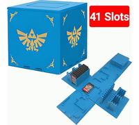 Switch 2 Game Card Case Holder Compatible with Nintendo Switch 2/Switch/Lite/OLED Game Cartridges - 41 Slots Themed Storage Cube Box - Portable for Easy Carrying Blue
