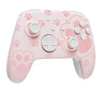 Switch 2 Pro Controller Compatible with Nintendo Switch 2/OLED/Lite, Firefly Switch Controller Wireless Gamepad with 7 LED Colors/Paddle/Turbo with 4 Thumb Grips - Cat Paw Pink