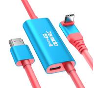 Switch 2 Right Angle HDMI Cable Dock Base Station, 4K 144Hz 48 Gbps USB C 3.2 to HDMI 2.1 6.6 ft,100W PD Play While Charging,Portable Travel TV Adapter Cord Compatible with Nintendo Switch 2/2017/OLED