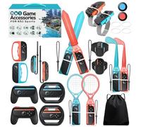 Switch 2 Sports Accessories, Wodbymat 25 in 1 Sports Bundle for Nintendo Switch 2 with 2 Tennis accessories 2 Grip Handle 2 Steering Wheels 2 Bowling ball grip 2 Sword accessory Shared 2 grip 2 Golf
