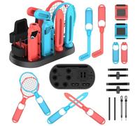 Switch 2 Sports Zubehör Set 15-in-1, Joy-Con Halterungen für Nintendo Switch 2 für Joy Con, mit Armbinde, Beingurte, Tennisschläger, Golfschläger, Schwerter, Griffe (Typ 2)