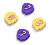 Switch 2 Thumb Grips Joystick Caps Compatible with Switch 2 and Pro Controller, Cute Button Caps Silicone Analog Stick Cover, 4PCS - Yellow & Purple, Octopus & Squid