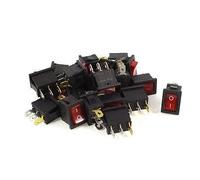 Switch 20 X 3P SPST On Off Panel Mount Red Light Boat Rocer AC 250V/6A 125V/10A