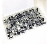 Switch 200Pcs 15 Value 10V 16V 25V 50V 0.1-220uF Metal Electrolic Capacitor Storage Assortment Box Case It