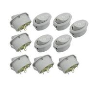 Switch 22x13mm AC 3A/6A 250V 4 Terminal SPDT On-Off-On Oval Rocer 10 Pcs