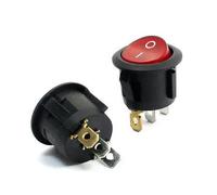 Switch 2Pcs SPST Red Light 2 Position Round Boat Rocer AC250V 6A AC125V 10A