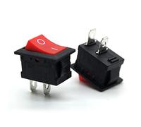 Switch 5 Pcs CD1-10 Rocer Power Button SPT 2 Feet 15x21mm Control Red Lid ON-Off 6A250V 10A 125V Selling(KCD1-101-2p)