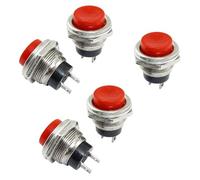 Switch 5 Pcs SPDT Red Round Momentary Push Button 3A 125V 1.5A 250VAC
