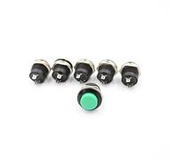 Switch 6 Pcs Momentary SPST NO Round Cap Push Button AC 6A/125V 3A/250V 6color R13-507(6PCS green)