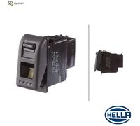 HELLA 6EH 007 832-041 Switch - Flip Switch Control - Equipment Vart.: I-0 - Number of connectors: 4 - Clipped - with comfort function/Safety Switch