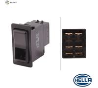 HELLA 6GM 004 570-231 Switch - Flip Switch Control - Equipment Vart.: I->0<-II - Number of connectors: 6 - without comfort function