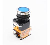 Switch 6Pcs Self-Reset/Self-locing Button and DurableLAY38-11BN Flat 22MM Normally Open Closed(6Pcs Blue,Self-lock)