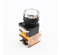 Switch 6Pcs Self-Reset/Self-locing Button and DurableLAY38-11BN Flat 22MM Normally Open Closed(6Pcs White,Self-reset)