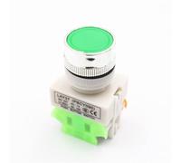 Switch 6Pcs Self-Reset/Self-locing Button LAY37-11BN Flat 22MM Y090 Normally Open Closed(6Pcs Green,Self-lock)