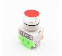 Switch 6Pcs Self-Reset/Self-locing Button LAY37-11BN Flat 22MM Y090 Normally Open Closed(6Pcs Red,Self-lock)