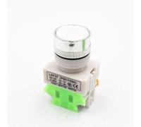 Switch 6Pcs Self-Reset/Self-locing Button LAY37-11BN Flat 22MM Y090 Normally Open Closed(6Pcs White,Self-lock)
