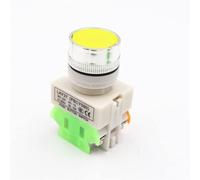 Switch 6Pcs Self-Reset/Self-locing Button LAY37-11BN Flat 22MM Y090 Normally Open Closed(6Pcs Yellow,Self-lock)