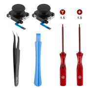 Switch Analog 3D Joystick Replacement & Repair Tool Kit for Nintendo Switch, OLED & Lite Controllers, No Drift Thumb Stick Repair Kit for Joy-Con with Pry Tools, Tweezer, Cross Screwdrivers