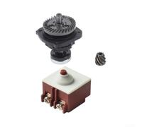 Switch and Gear Assembly for GWS6-100 GWS6-115 | Compatible with GWS6-115, GWS6-125, includes pushbutton switch, black plastic housing, easy install
