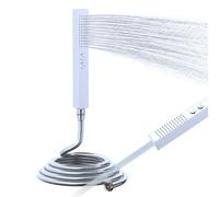 Switch Button Dual Function Handheld Shower Head, Lightweight 304 Stainless Steel 2 in 1 Function Square Shower Wand High Pressure with 59 Inch Hose, Chrome（Without Bracket）
