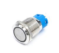 Switch Button Metal Latching Push Button Switch For Car RV Truck Boat ON/OFF Switch 12V/24V Waterproof Self-Locking Round 2 Pcs(16MM)