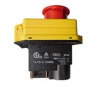 Switch C21 4 Pins Electromagnetic Emergency Stop ON-Off Push Button Switches for Industrial Machine Tool AC 125V/250V 16 A(250V)