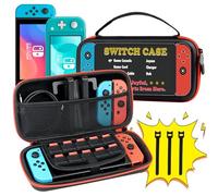 Switch Carrying Case for Nintendo Switch OLED/LITE, Protable Slim Light Travel Storage Bag Pouch for Console Joycon & Video Game Accessories, Protective Hard Shell Cover with Handle, Gift to Boy Girl