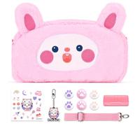 Switch Case for NS Switch, innoAura 11 in 1 Switch Accessories Bundles with Switch Carrying Case, Switch Game Case, Switch Thumb Caps, Detachable Shoulder Strap, Cute Pendent (Pink Rabbit)