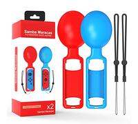 Switch Controller Grips Compatible with Samba de Amigo: Party Central, 2 Pack Switch Joy Con Controller Hand Grips, Game Maracas Accessories (Red Blue)